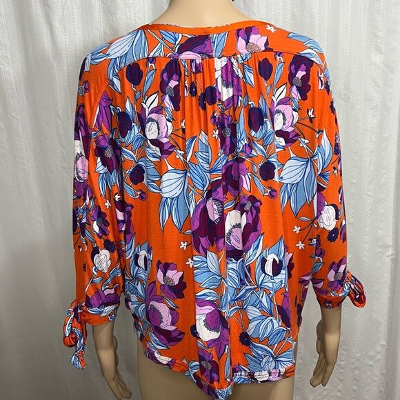 Free People Keepin' On Tee in Red Floral Size XS Boho Festival Keyhole - Picture 5 of 9